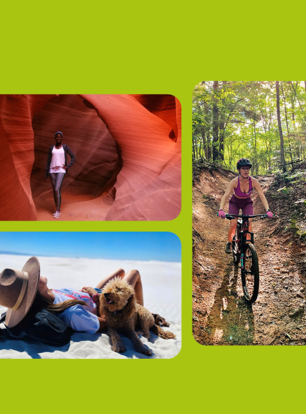 Medical Solutions lifestyle photography: canyon, sand dunes, and mountain biking