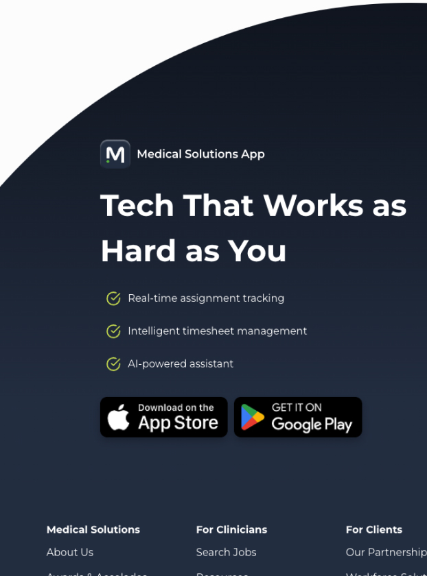 Medical Solutions staff pool scheduling tool